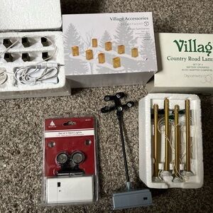 Village Accessories and Country Road Lamp Set